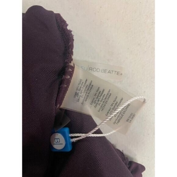 Bleu Rod Beattie Swimsuit Plum Smocked One Piece Size 6 - Picture 5 of 6